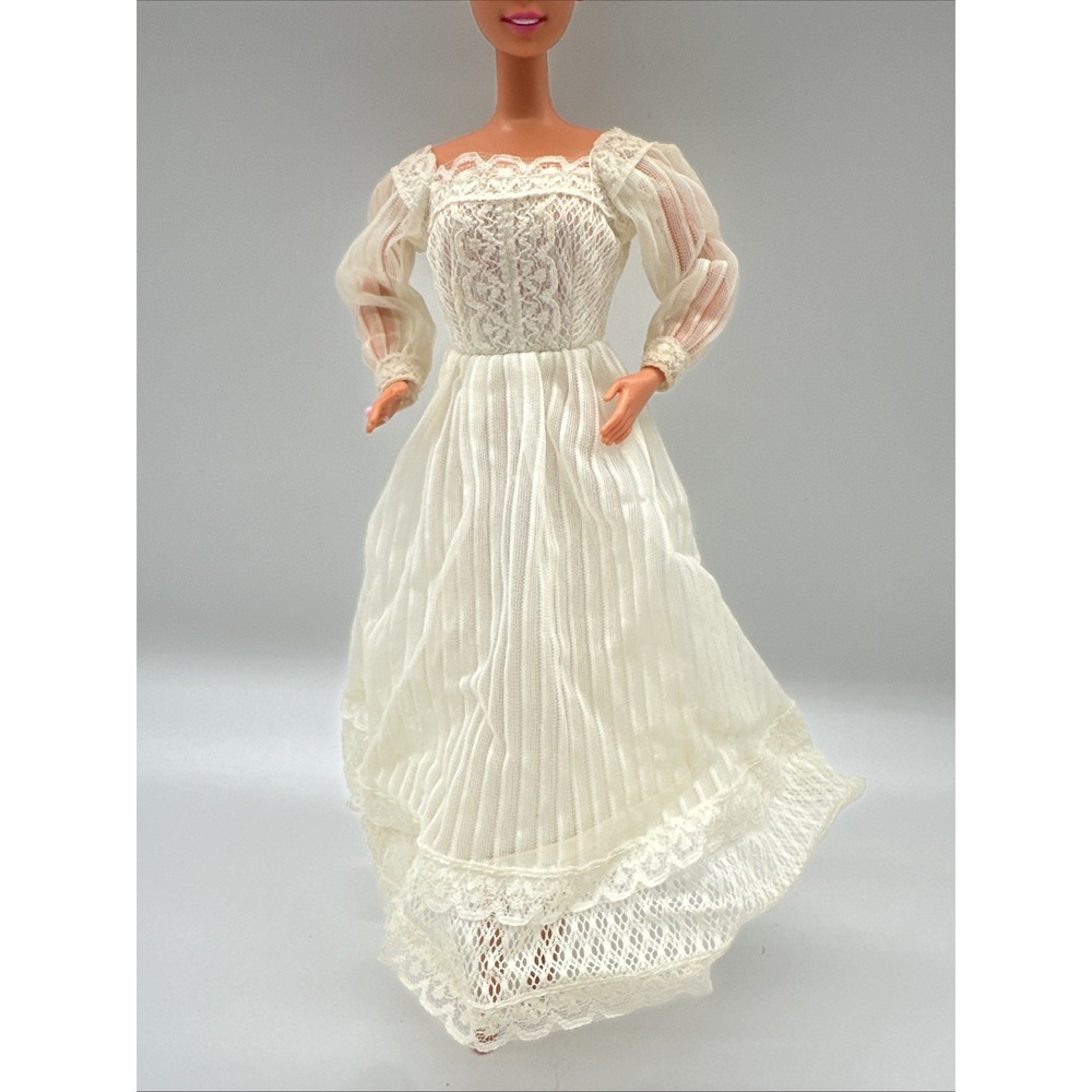 1979 Barbie Here Comes the Bride Dress #1416 Vintage White Wedding Gown Mattel